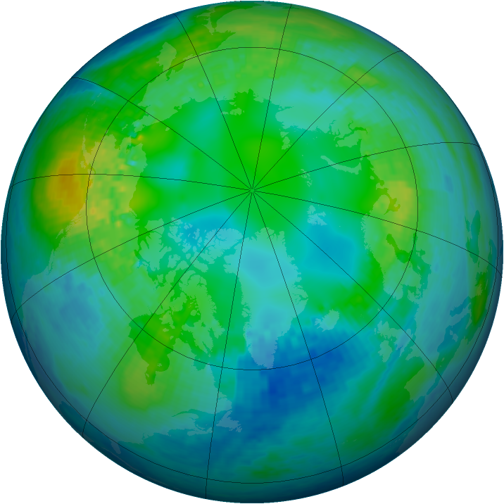 Arctic ozone map for 04 November 2001